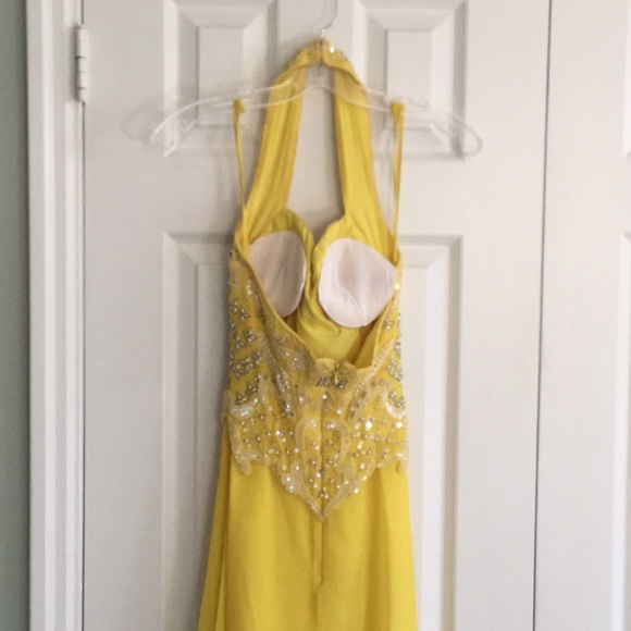 Silk chiffon evening gown - Picture 3 of 7